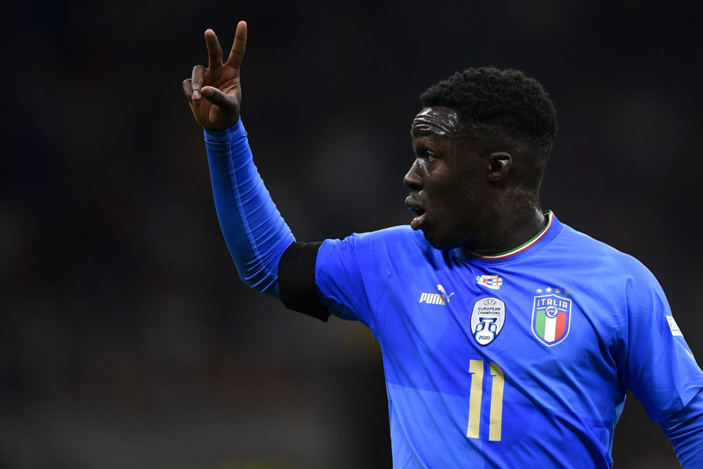 Wilfried Gnonto of Italy gestures during the UEFA Nations