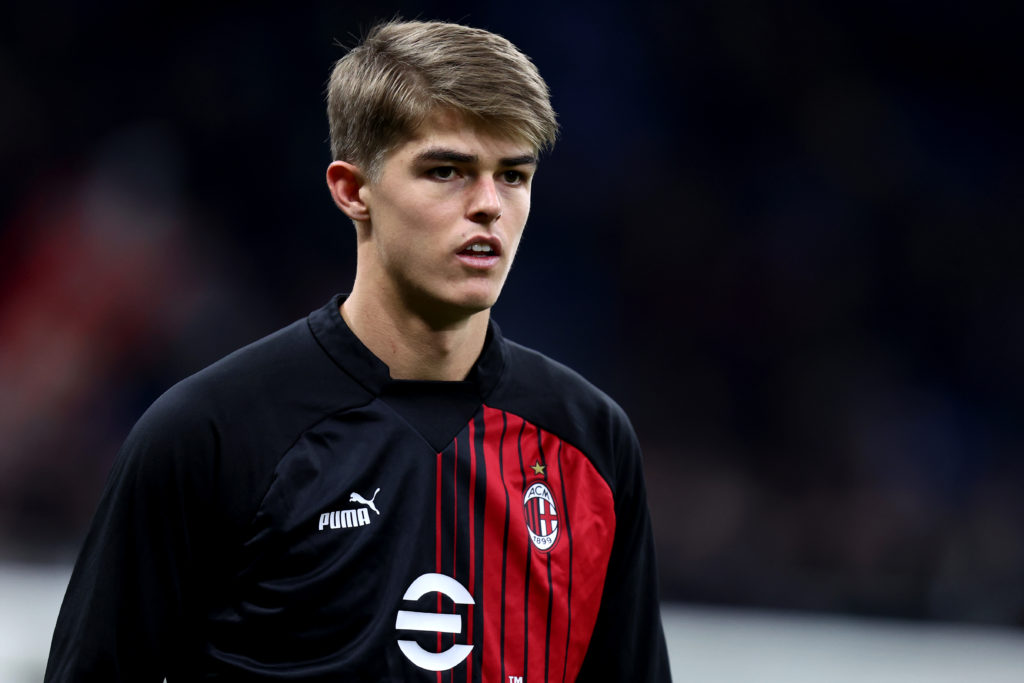 Charles De Ketelaere of Ac Milan during warm up before the