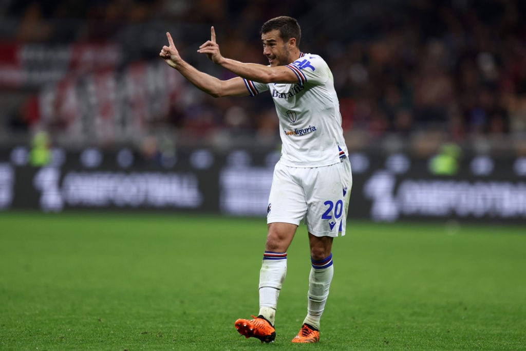 Harry Winks of Uc Sampdoria gestures during the Serie A