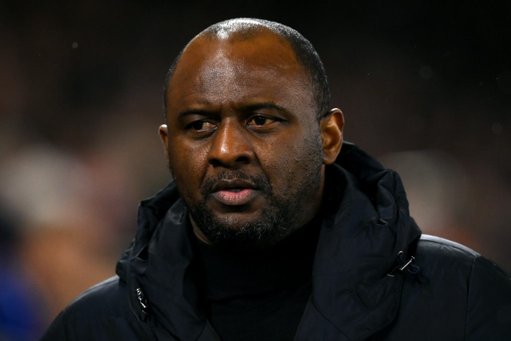 Patrick Vieira during Brighton & Hove Albion v Crystal Palace.