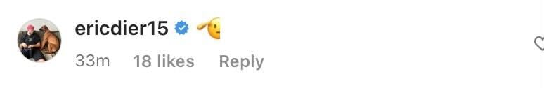 Screenshot of Dier's reply on Djed Spence's Instagram post