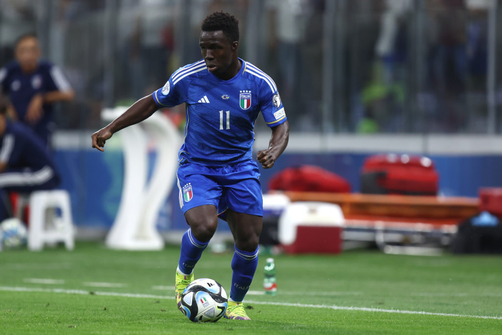 Wilfried Gnonto of Italy in action during the UEFA EURO 2024