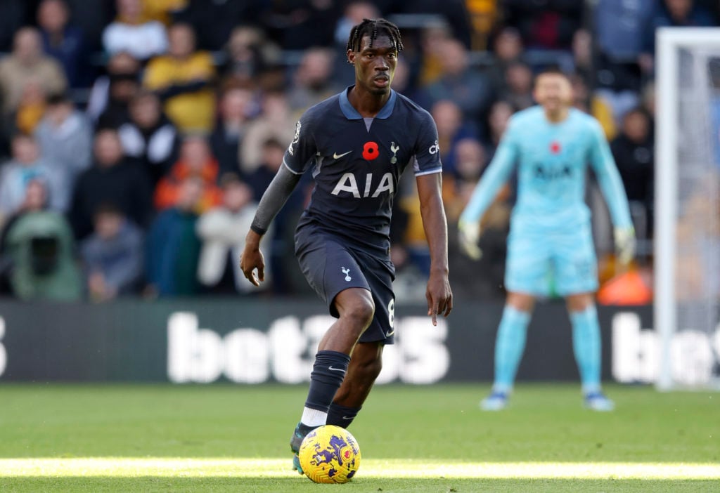 Yves Bissouma with the ball for Tottenham against Wolves.
