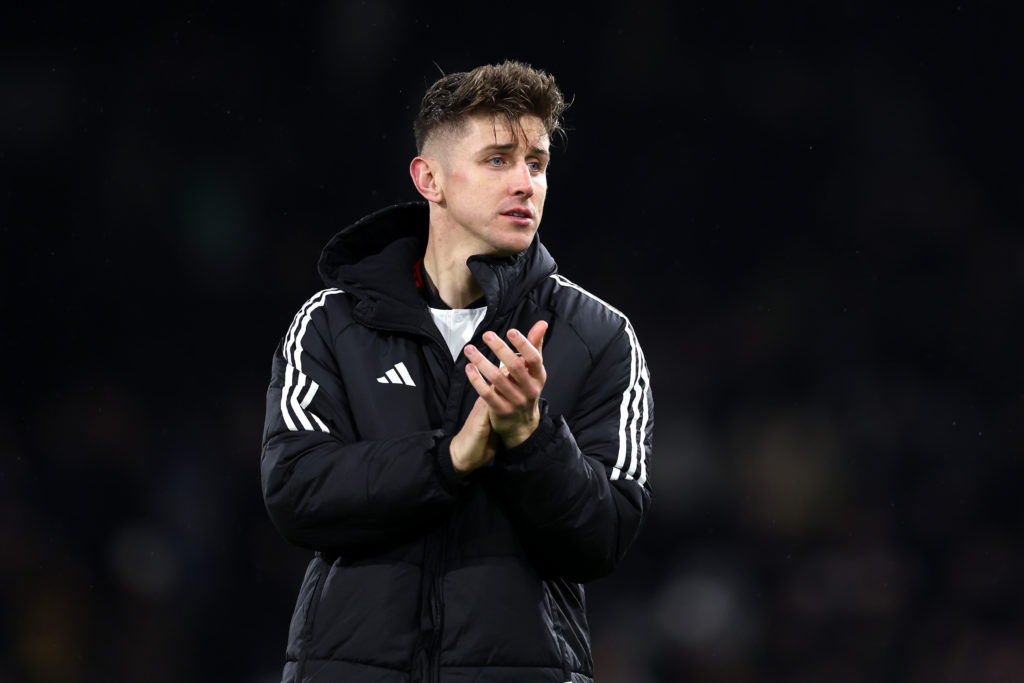 Tom Cairney applauds fans after Fulham FC v Wolverhampton Wanderers - Premier League