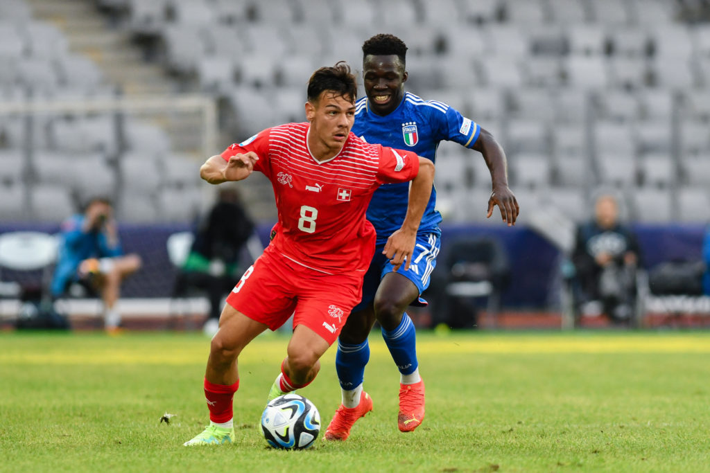 Ardon Jashari in action for Switzerland.