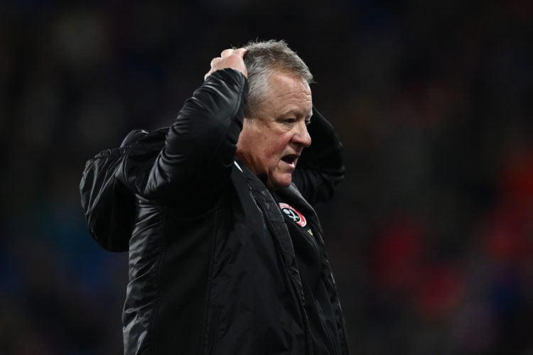 LONDON, ENGLAND - JANUARY 30: manager Chris Wilder of Sheffield United reacts during the Premier League match between Crystal Palace and Sheffield ...