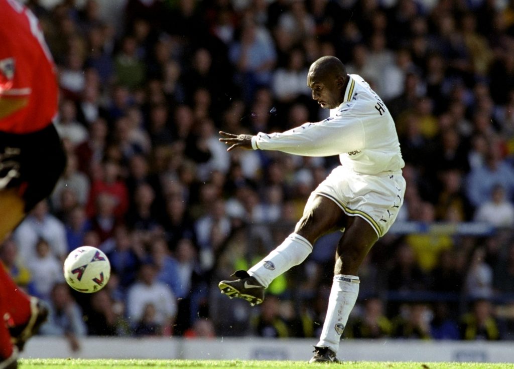 Jimmy Floyd Hasselbaink in action for Leeds.