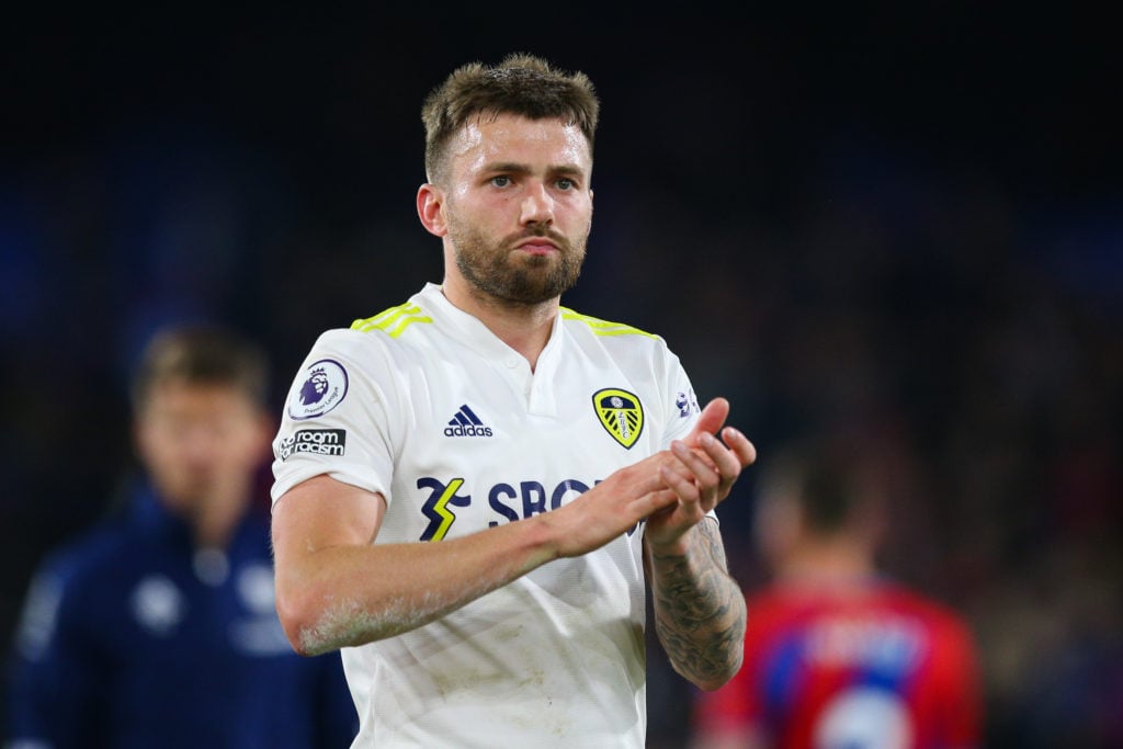 Stuart Dallas applauds fans during Crystal Palace v Leeds United - Premier League