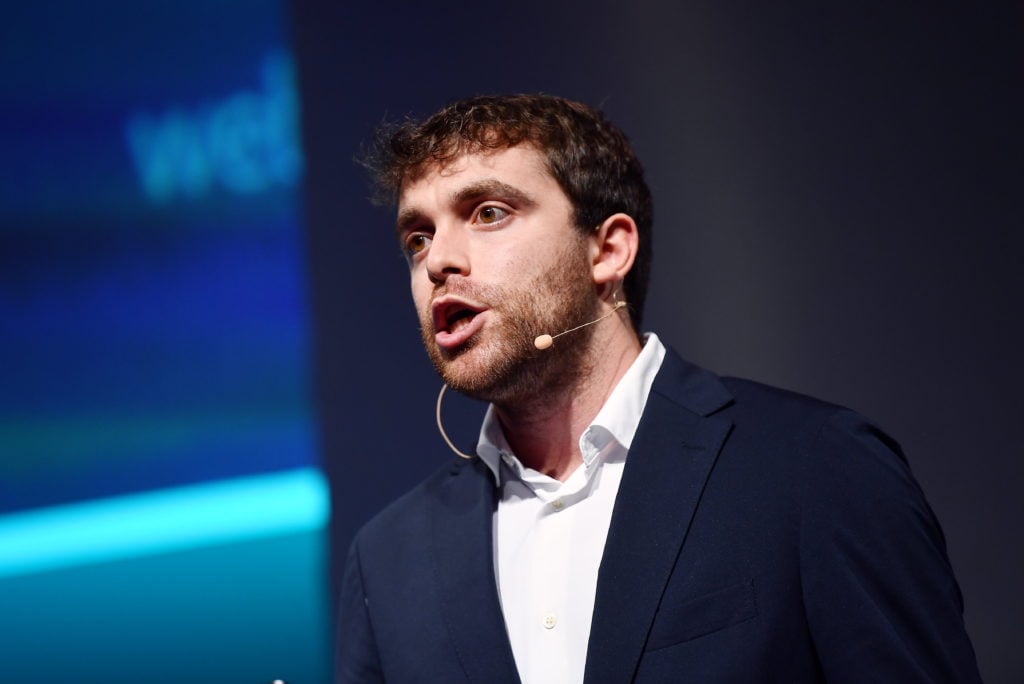 Journalist Fabrizio Romano during the 2021 Web Summit.