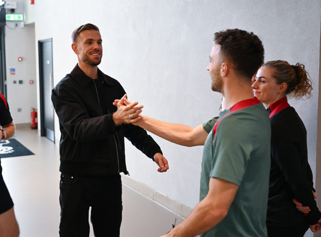 Former Captain Jordan Henderson Visits the Axa Training Centre