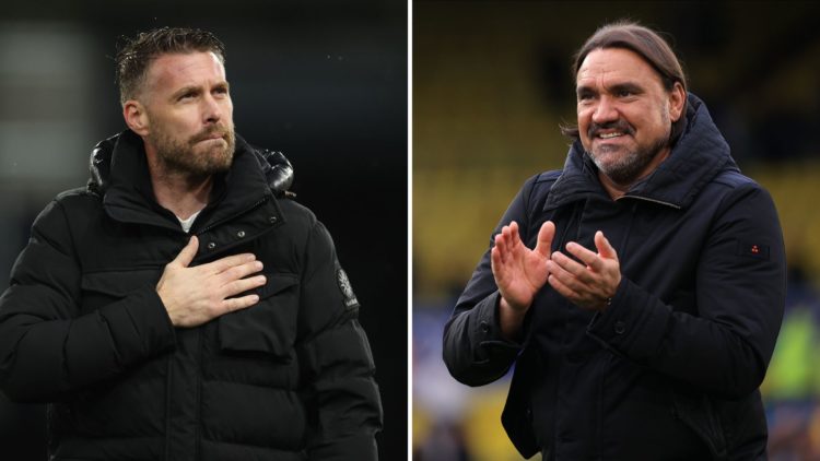 Split image of Rob Edwards and Daniel Farke.