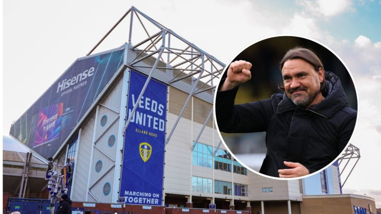 Elland Road. Inset, Daniel Farke.
