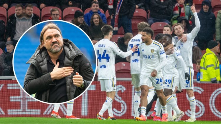 Patrick Bamford is celebrating after scoring Leeds United's second goal during the Sky Bet Championship match between Middlesbrough and Leeds Unite...