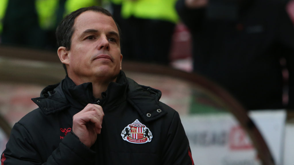 Regis Le Bris looks on as Sunderland face Coventry.