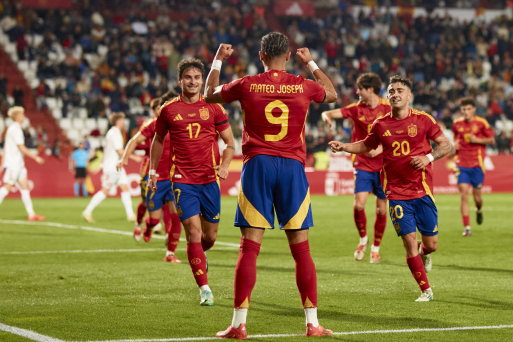 Mateo Joseph of Spain U21 celebrates after scoring their