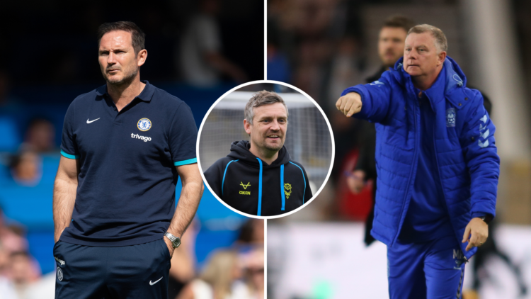 Lampard (L), Mark Robins (R) with an insert of Skubala