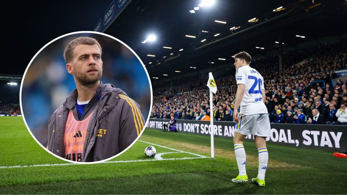 Daniel James of Leeds United prepares to take a corner kick during the Sky Bet Championship match between Leeds United and Stoke City at Elland Roa...