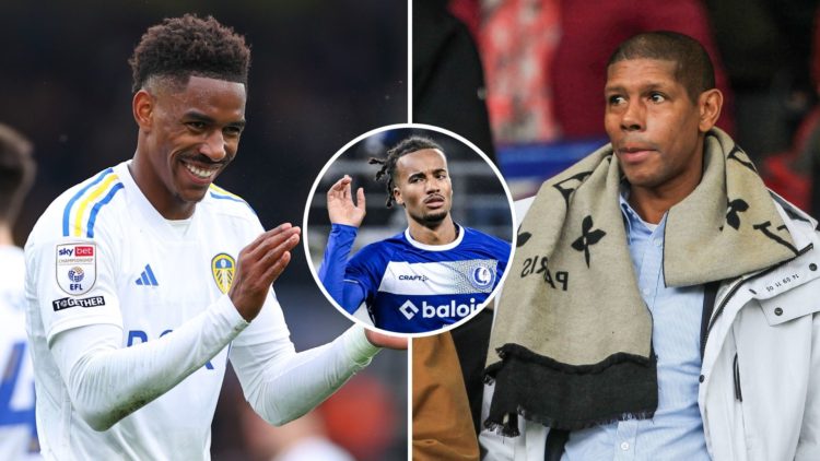 Split image of Junior Firpo and Carlton Palmer. Inset, Archie Brown.