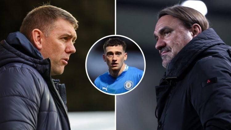Dave Challinor, Daniel Farke and an insert of Louie Barry