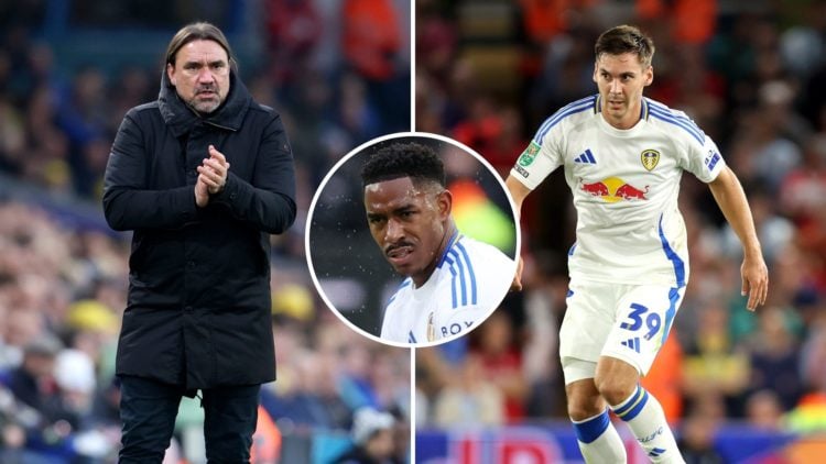 Daniel Farke and Max Wober. Inset, Junior Firpo.