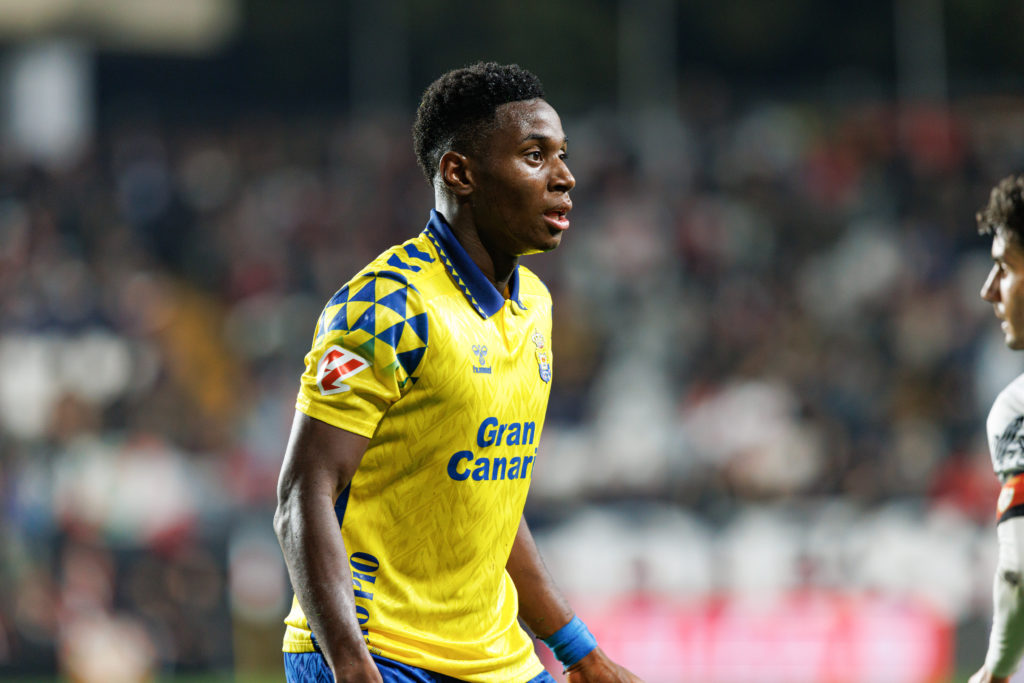 Dario Essugo (UD Las Palmas) seen in action during the