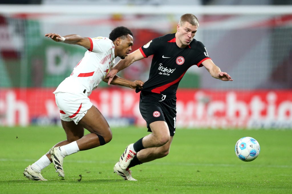 Rasmus Kristensen in action for Frankfurt.