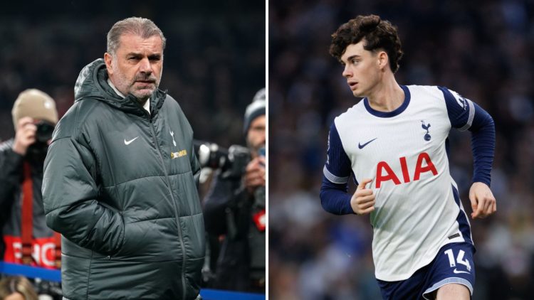 Ange Postecoglou and Archie Gray.