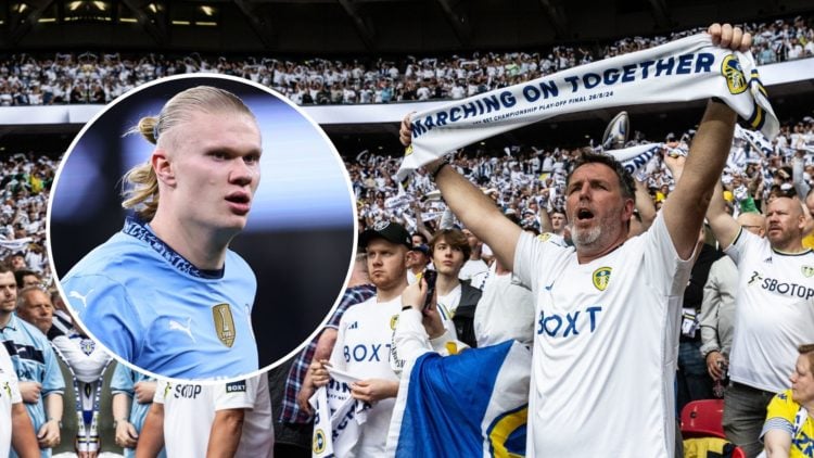 Leeds United supporters enjoying the pre-match atmosphere during the Sky Bet Championship Play-Off Final match between Leeds United and Southampton...