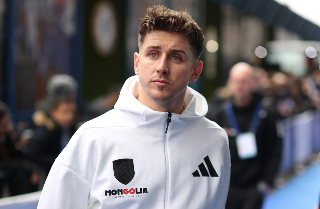 Tom Cairney arrives ahead of Chelsea FC v Fulham FC - Premier League