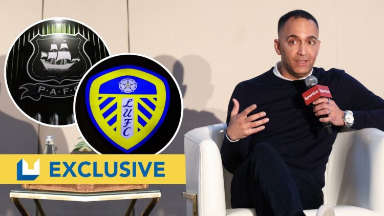 Paraag Marathe with inserts of Leeds and Plymouth badges