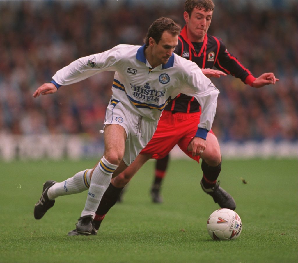 Tony Dorigo in action for Leeds United