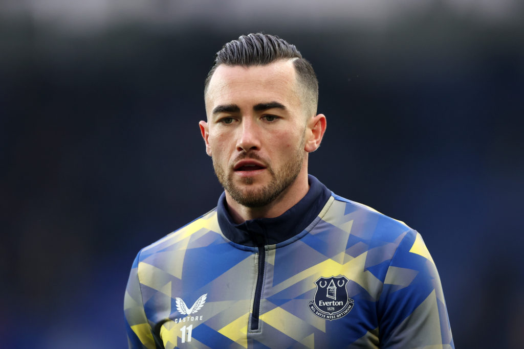 Jack Harrison in action for Everton.