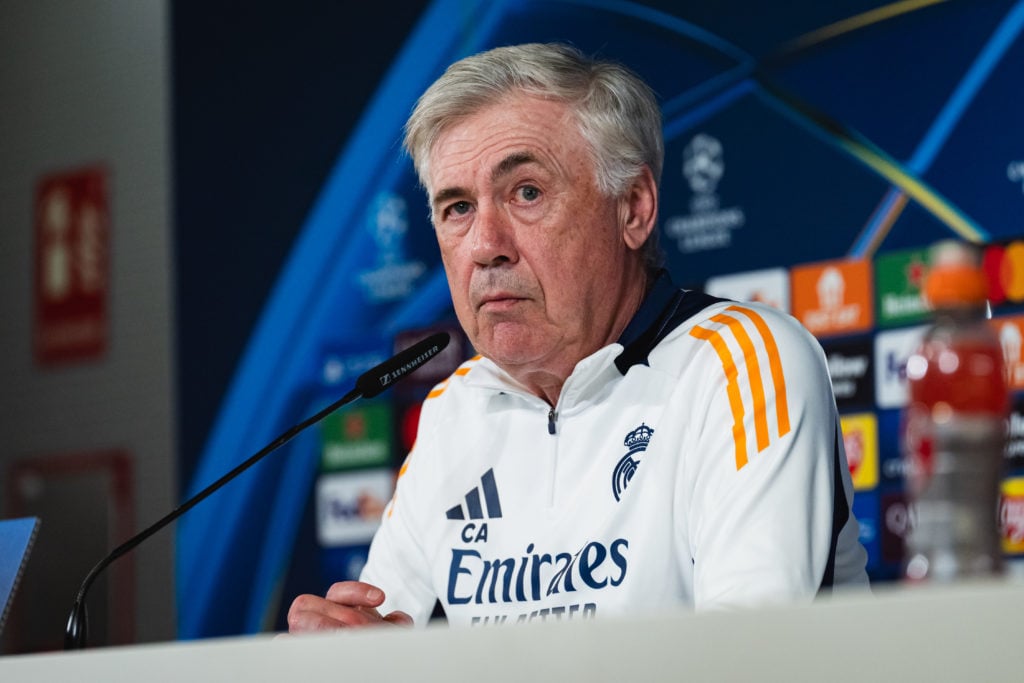 Real Madrid manager Carlo Ancelotti during a press conference.