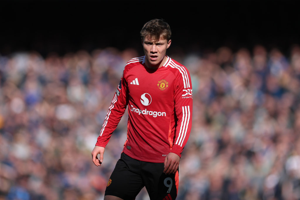 Rasmus Hojlund during Everton vs Man United.