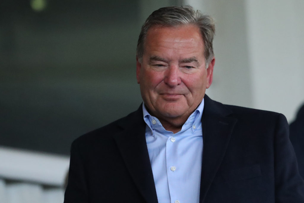 Jeff Stelling attends a Hartlepool match.