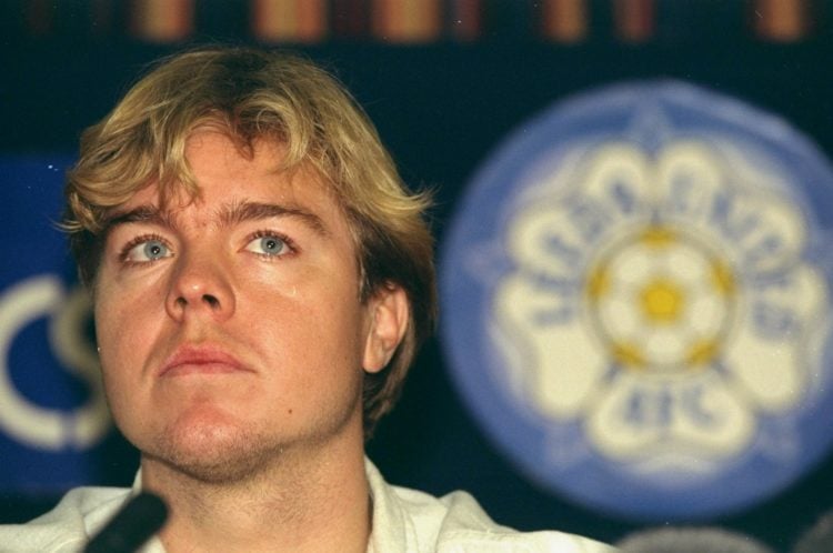 18 Nov 1995:  Portrait of Tomas Brolin of Leeds United after signing for the club at Elland Road in Leeds, England.  Mandatory Credit: Mark  Thomps...