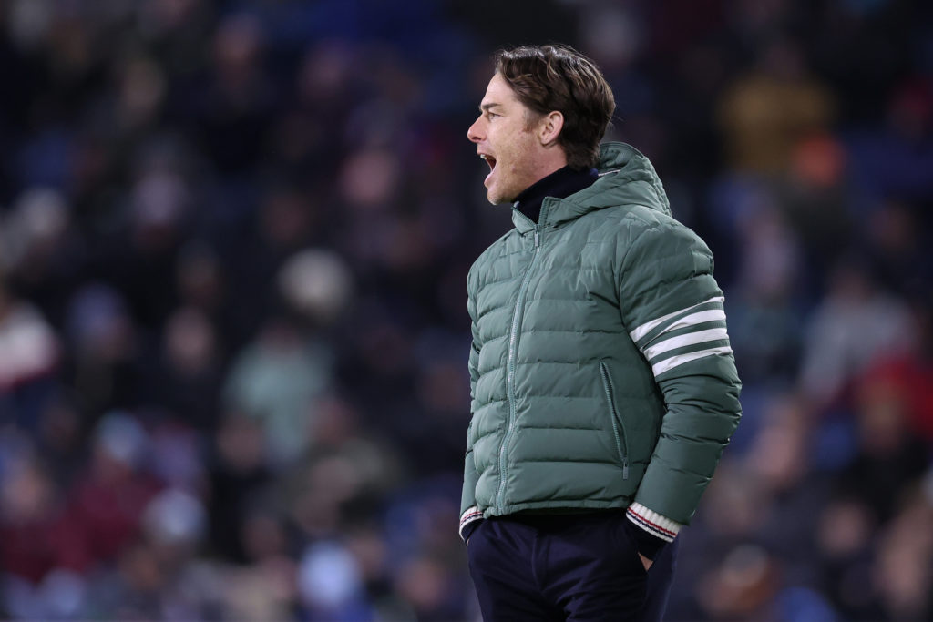 Scott Parker watches his Burnley side against Hull.