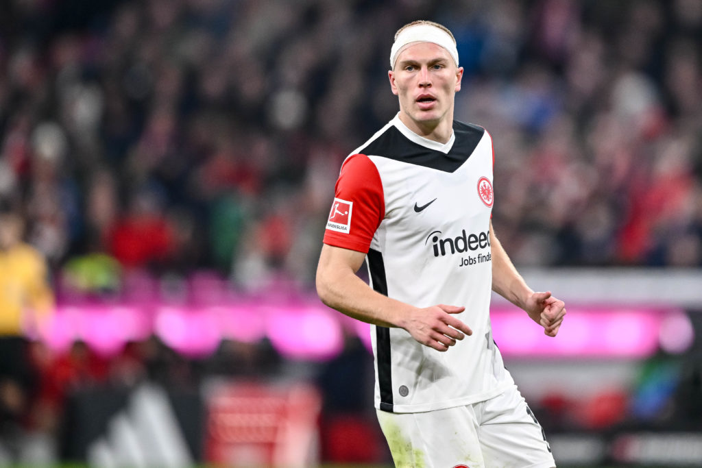 Rasmus Kristensen in action for Frankfurt.