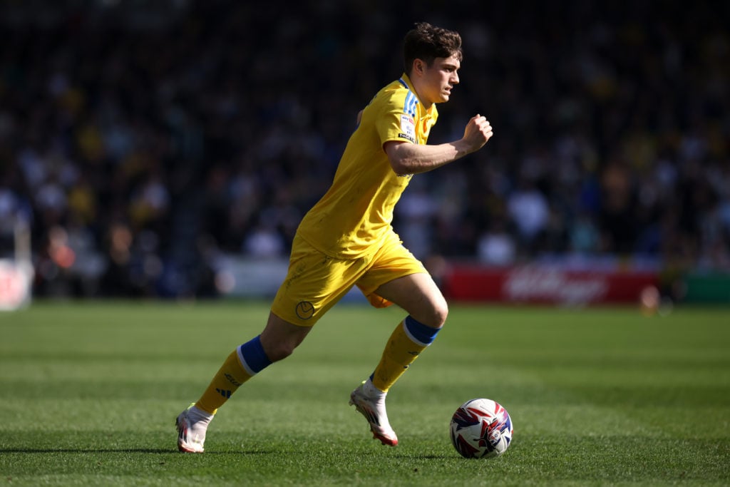 Dan James looks to find an equaliser for Leeds in defeat at Portsmouth.