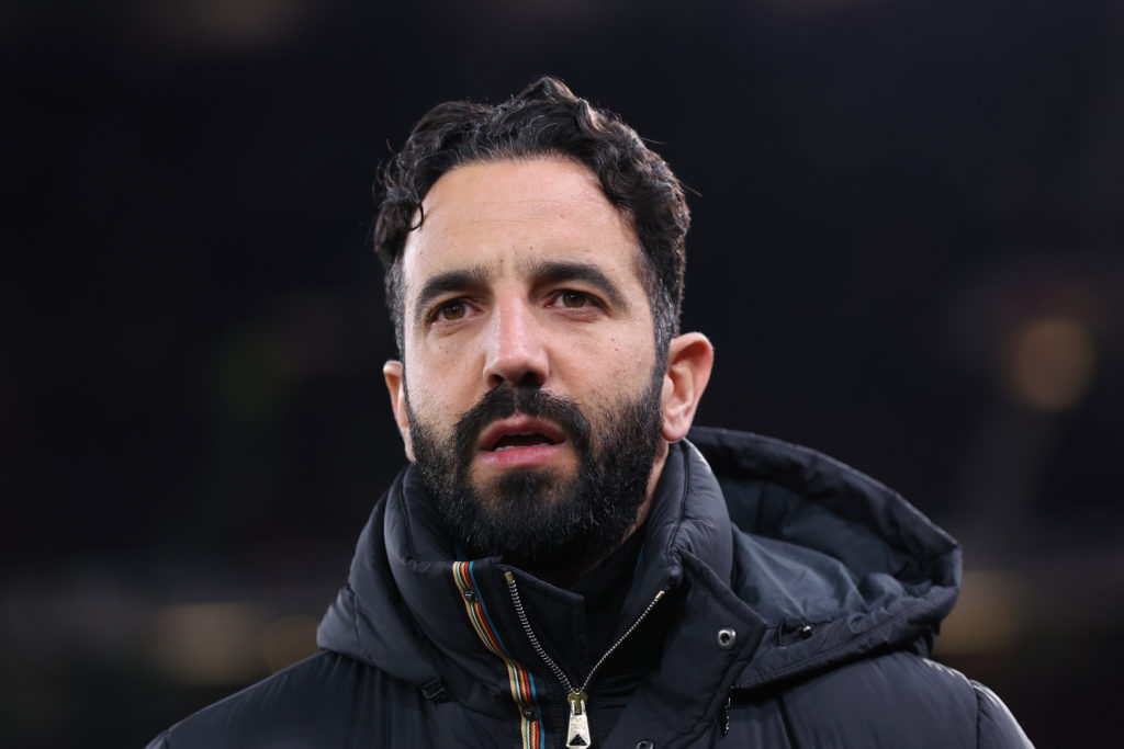 Manchester United manager Ruben Amorim during a Europa League game against Real Sociedad.