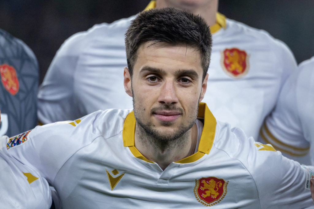 Ilia Gruev poses before Ireland vs Bulgaria.