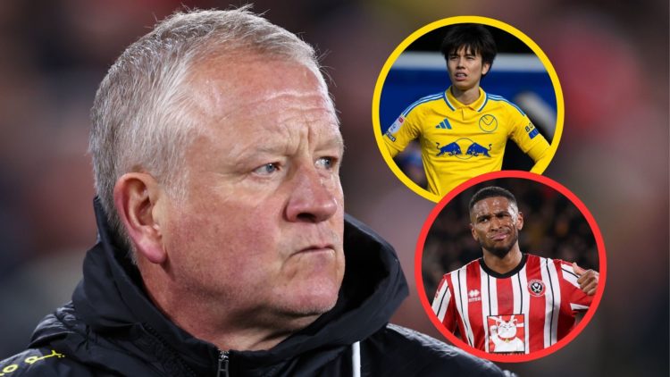 Sheffield United manager Chris Wilder. Insets: Ao Tanaka and Tyrese Campbell.