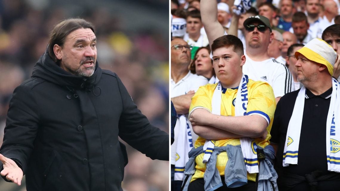 Left image, LEEDS, ENGLAND - FEBRUARY 08: Daniel Farke, Manager of Leeds United, reacts during the Emirates FA Cup Fourth Round match between Leeds...