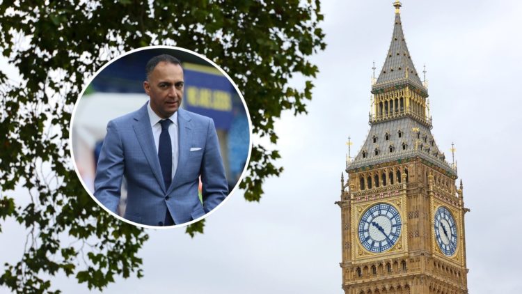 A general view of the Elizabeth Tower in London, England. Inset Paraag Marathe, President of 49ers Enterprises.