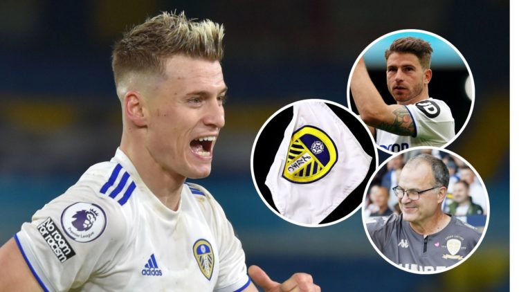 Main image, Ezgjan Alioski of Leeds United celebrates after scoring their team's fourth goal during the Premier League match between Leeds United a...