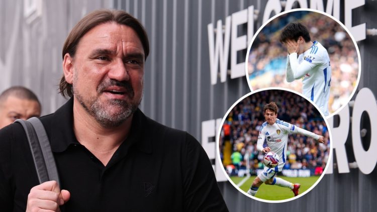 Main image, Daniel Farke, Leeds United manager, stands before the Sky Bet Championship match between Leeds United and Swansea City at Elland Road i...