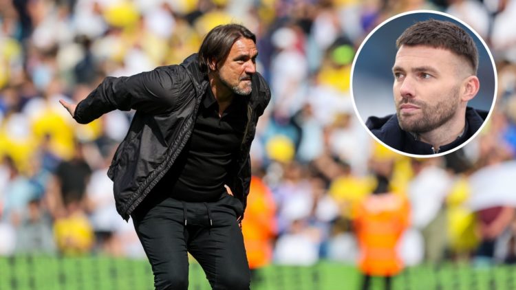 Leeds United manager Daniel Farke celebrates after the Sky Bet Championship match between Leeds United FC and Preston North End. Inset, Stuart Dall...