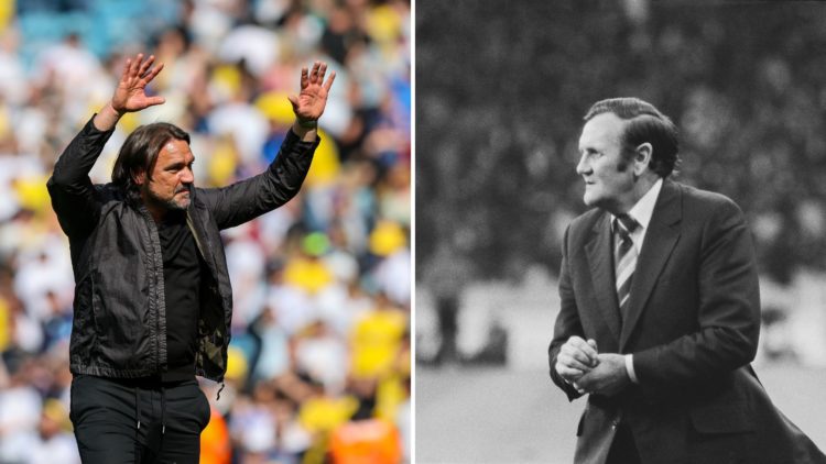 A split image of Leeds United manager Daniel Farke celebrates after the Sky Bet Championship match between Leeds United FC and Preston North End. E...