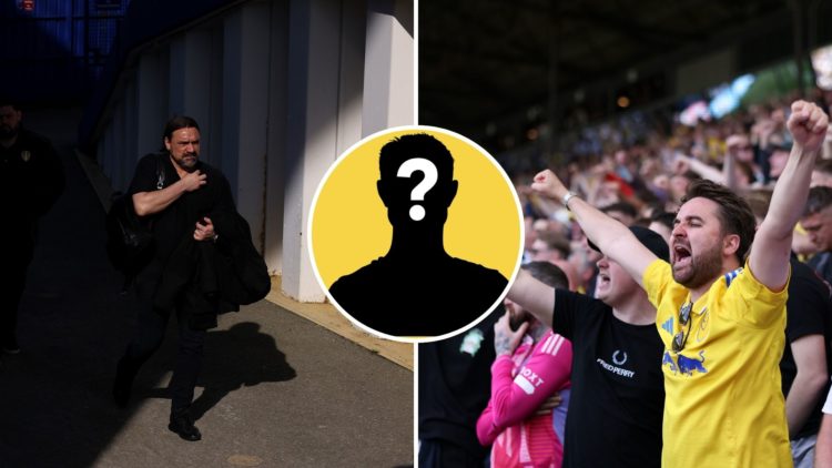 A split image of, Leeds United manager Daniel Farke arrives at the ground during the Sky Bet Championship match between Portsmouth FC and Leeds Uni...