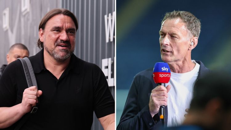 Split image of Daniel Farke arriving to a match, and Chris Sutton during the Sky Bet Championship match.